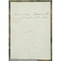 Theodore Roosevelt Autograph Following the assass