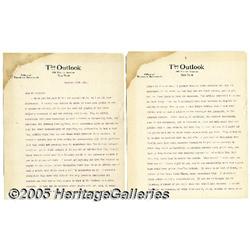 Theodore Roosevelt Typed Letter Signed on Writing