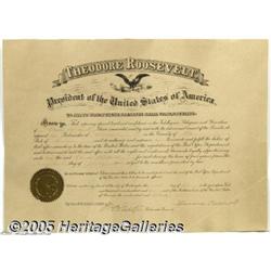 Theodore Roosevelt Signed 1906 Presidential Docum