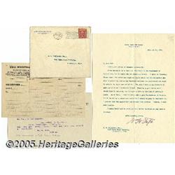 William Howard Taft Typed Letter Signed 1908 Type