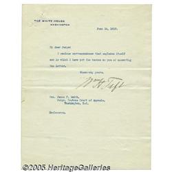William Howard Taft TLS as President With his sig