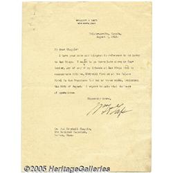 William Howard Taft Signed Photo A striking, insc