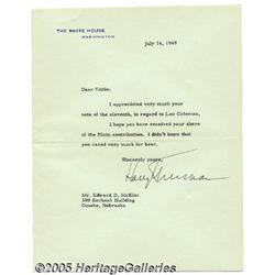 Harry S. Truman Signed 1949 Letter as President A