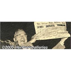 Harry S. Truman Signed Print of the Classic "Dewe