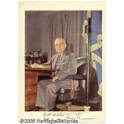 President Harry Truman Signed Portrait An attract