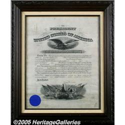 Woodrow Wilson Signed Officer's Commission Partly