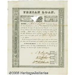 Texian Loan Signed by Stephen F. Austin, Branch T