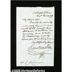 Sam Houston Letter as Governor of Texas, 1859 Aut