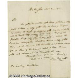 John Forsyth 1818 Autograph Letter Signed "John F