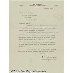 William C. Gorgas Typed Letter Signed Typed lette