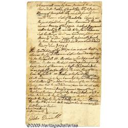 Patrick Henry Manuscript Document in His Hand and