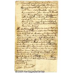 Patrick Henry Manuscript Document in His Hand and