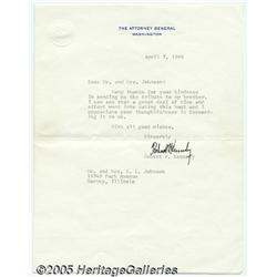 Robert F. Kennedy Typed Letter Signed as Attorney