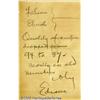 Image 1 : Thomas A. Edison Autograph Note Signed "Edison", 