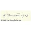 Image 2 : A Fine Albert Einstein Autographed Card Card 4.75