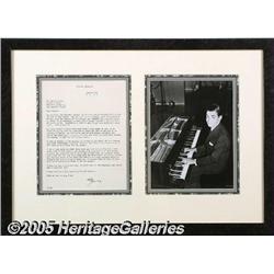 Framed Irving Berlin Letter to George M. Cohan wi