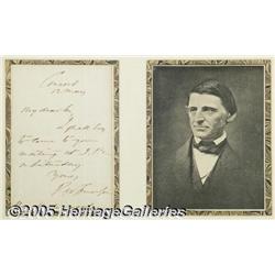 Ralph Waldo Emerson Autograph note signed ,"R. W.