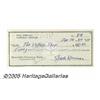 Image 1 : Jack Kerouac Signed Check, 1959 Scarce partly-pri