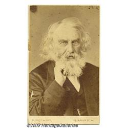 Poet Henry W. Longfellow Portrait and 1874 Signat