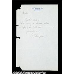 William Somerset Maugham Autograph Note Autograph