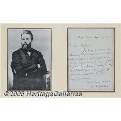 Rare Herman Melville 1872 Autograph Letter Signed