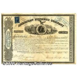 1863 American Express Stock Certificate Signed by