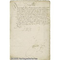 King Charles IX of France Manuscript Letter Signe