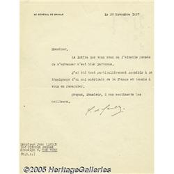 General Charles de Gaulle 1947 Typed Letter Signe