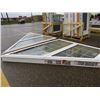 Image 3 : 2 LARGE TRIANGLE WINDOWS ( EACH APPROX 9' X 8' ) *SOME GLASS MISSING*