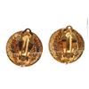 Image 4 : Chanel Gold Textured Medallion Clip On Disc Earrings