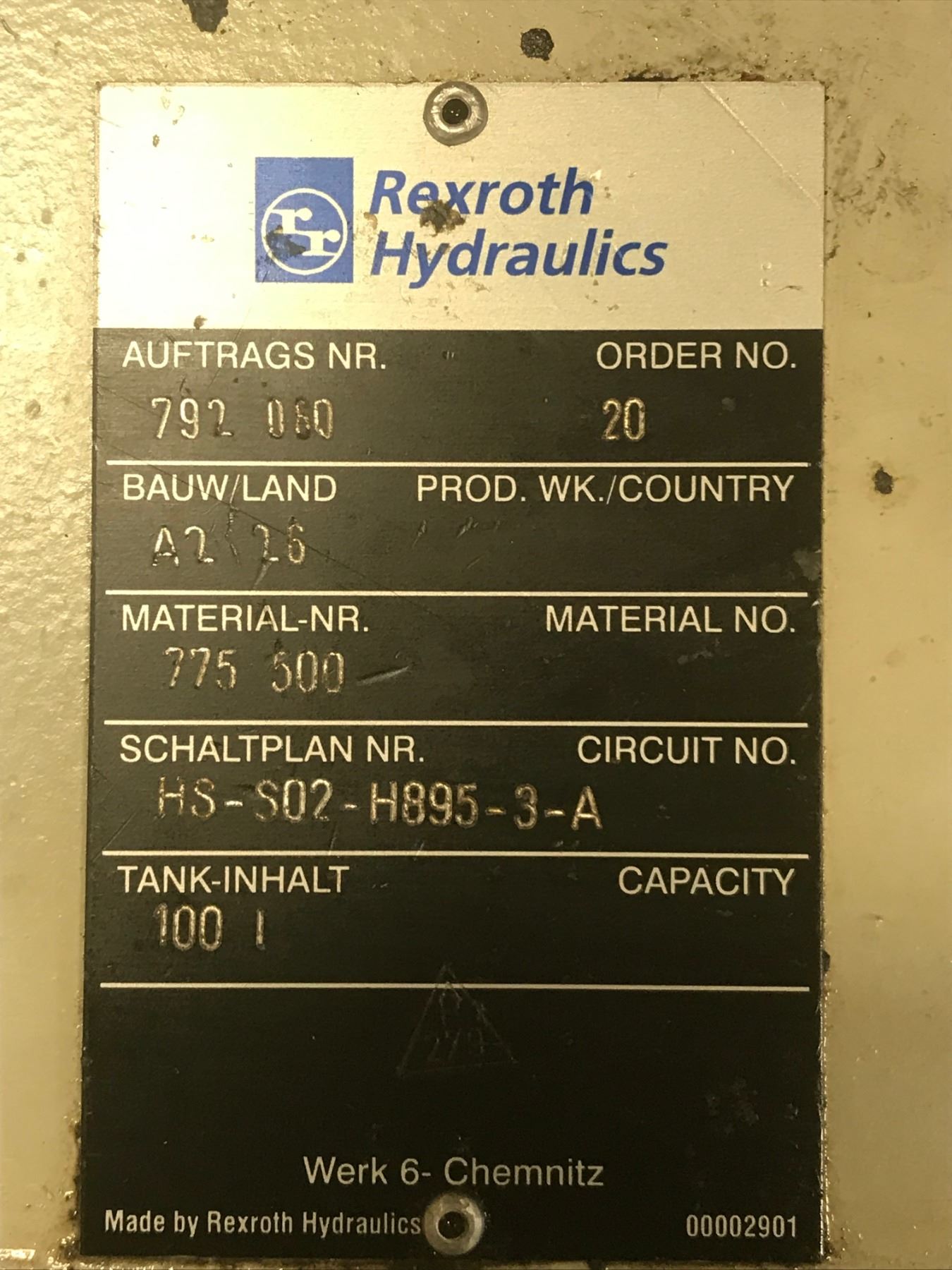 REXROTH HYDRAULIC R900 775 500 POWER PUMP UNIT - BTM Industrial