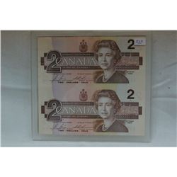 Canada Two Dollar Bills (2)