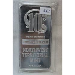 Silver Bar - Ten Troy Ounces (no GST)