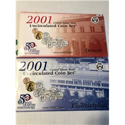 2001 P D US Mint Set in Original Packages