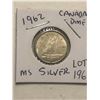 Image 1 : 1962 Silver Canadian Dime MS High Grade Nice Early Coin