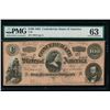 Image 1 : 1864 $100 Confederate States of America Note PMG 63