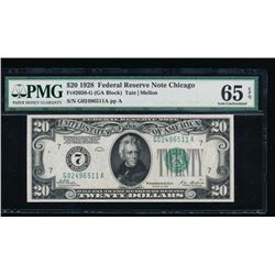 1928 $20 Chicago Federal Reserve Note PMG 65EPQ