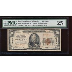 1929 $50 San Francisco National Bank Note PMG 25