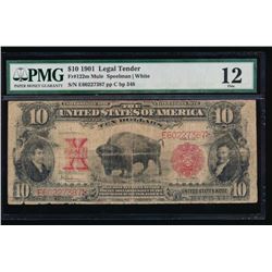 1901 $10 Bison Legal Tender Note PMG 12