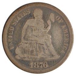 1876-CC Seated Liberty Dime Coin