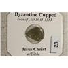 Image 3 : 1045-1353 A.D. BYZANTINE CUPPED COIN JESUS CHRIST