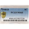 Image 3 : 1958-D JEFFERSON NICKEL PCGS MS65