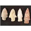 Image 1 : 4 ASSORTED 1 3/4"-2 1/4" INDIAN STONE ARROWHEADS