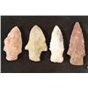 Image 2 : 4 ASSORTED 1 3/4"-2 1/4" INDIAN STONE ARROWHEADS