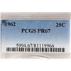 Image 3 : 1962 WASHINGTON SILVER QUARTER PCGS PR67