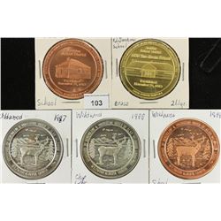 5 ASSORTED CANADA TRADE DOLLARS BRILLIANT UNC