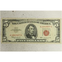 1963 $5 US RED SEAL NOTE