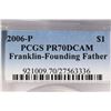 Image 3 : 2006-P FRANKLIN "FOUNDING FATHER" SILVER DOLLAR