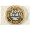 Image 2 : CASINO $10 SILVER TOKEN (UNC) HARRAH'S RENO, NV