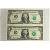 Image 1 : 2-2003-A $1 FRN'S LOW CONSECUTIVE SERIAL 'S UNC